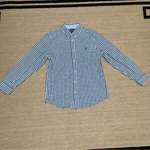 Boys Blue and White Button Down Shirt